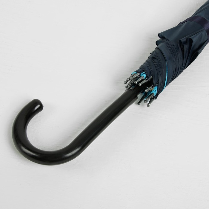 Зонт-трость "Однотонный", полуавтоматический, двухслойный, R=54см, цвет синий/голубой