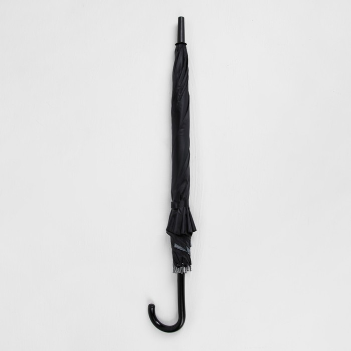 Зонт-трость "Однотонный", полуавтоматический, двухслойный, R=54см, цвет чёрный/серый