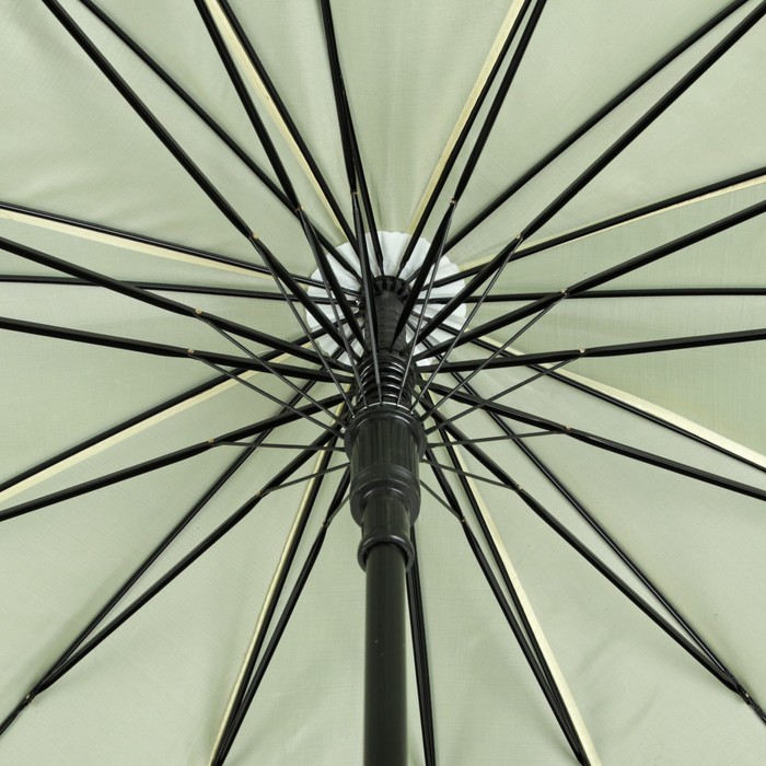 Зонт-трость "Однотонный", полуавтоматический, двухслойный, R=54см, цвет зелёный/молочный