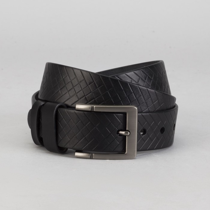 Ремень мужской, винт, пряжка под тёмный металл, ширина - 4 см, цвет чёрный