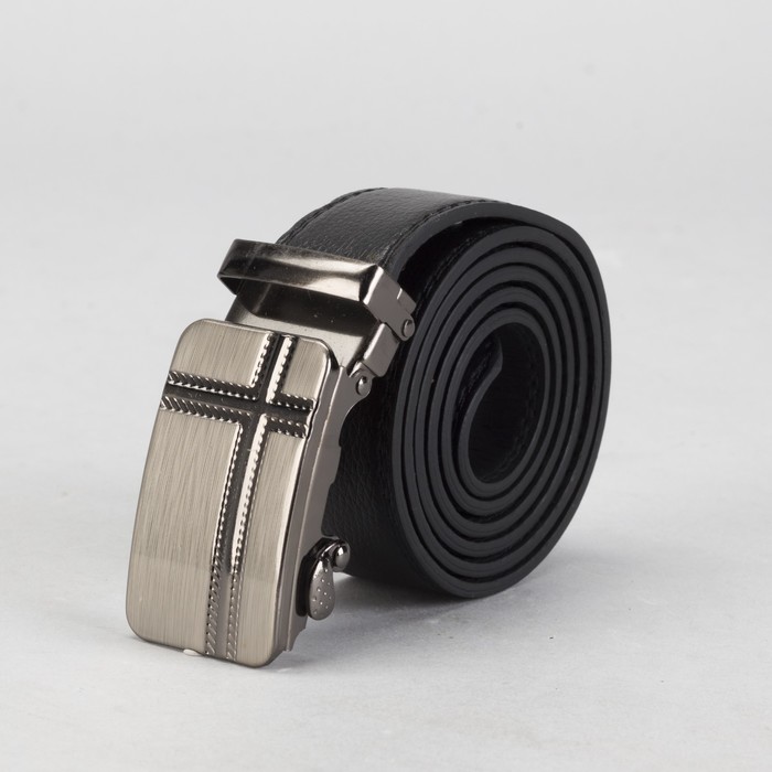 Ремень мужской, винт, пряжка автомат под тёмный металл, ширина - 3,5 см,