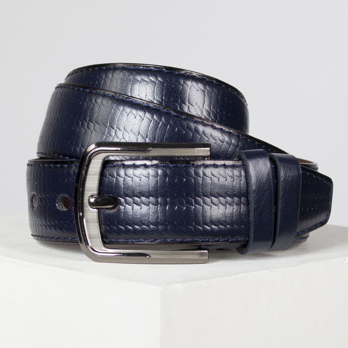 Ремень мужской, винт, пряжка под тёмный металл, ширина - 4 см, цвет коричневый