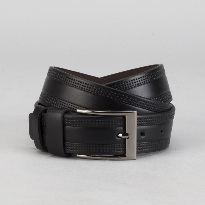 Ремень мужской, винт, пряжка под тёмный металл, ширина - 4 см, цвет чёрный