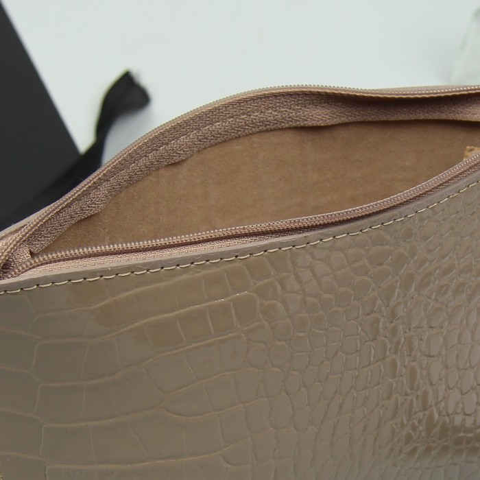 Косметичка простая, отдел на молнии, кайман/шик, капучино