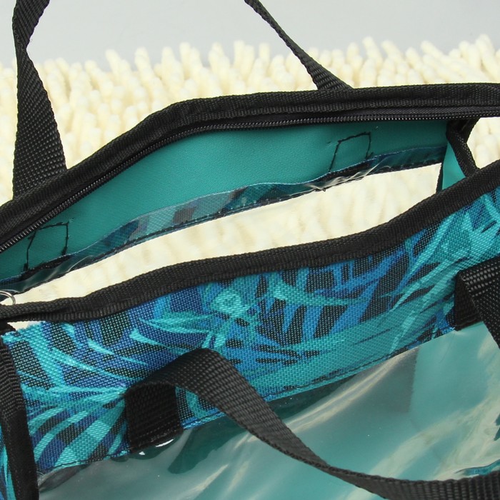 Косметичка банная "Фитнес", отдел на молнии, принт папоротник