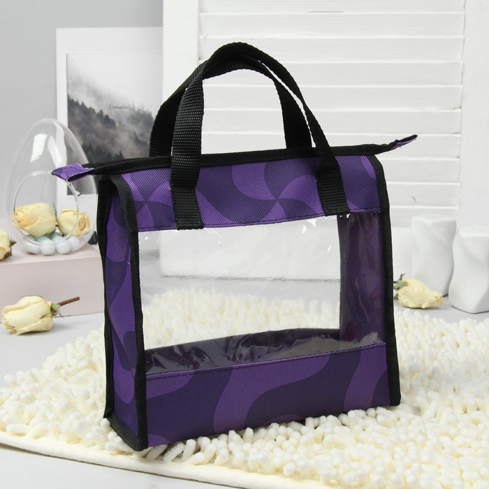 Косметичка банная "Фитнес", отдел на молнии, принт спиннер фиолетовый