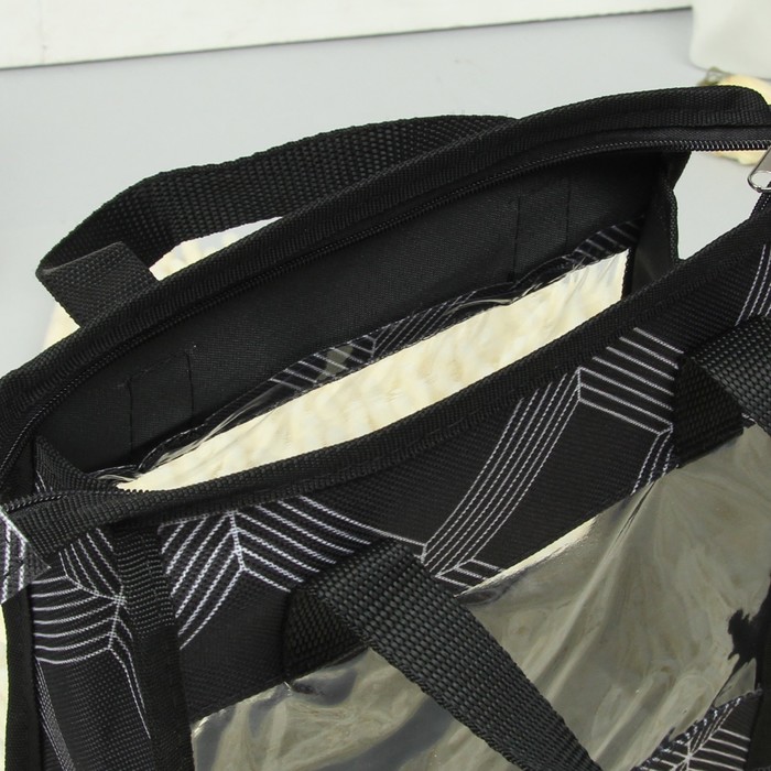 Косметичка банная "Фитнес", отдел на молнии, принт чёрный/ромбы