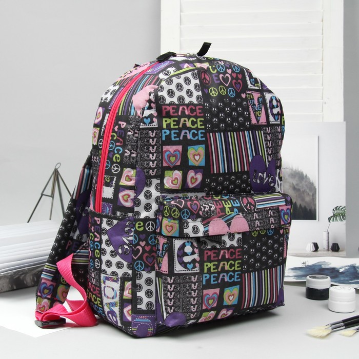 Рюкзак молодёжный "Love", отдел на молнии, наружный карман