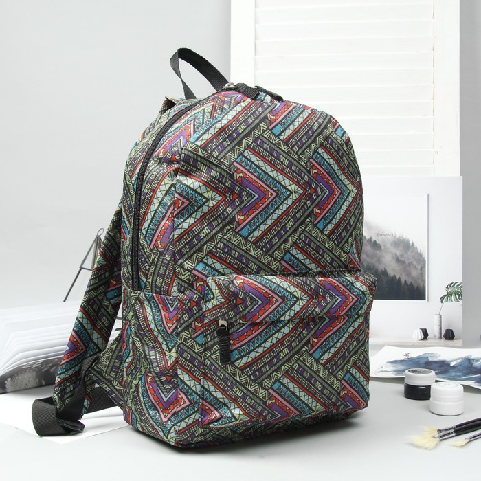 Рюкзак молодёжный "Орнамент", отдел на молнии, наружный карман