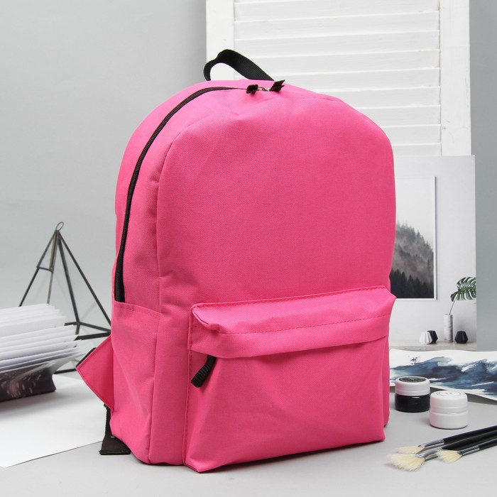 Рюкзак молодёжный, отдел на молнии, наружный карман, цвет розовый