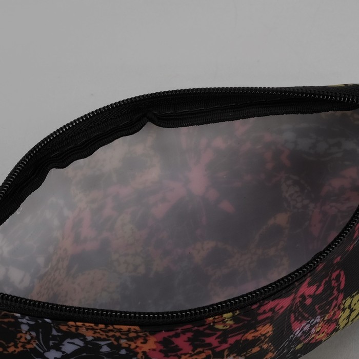 Сумка летняя с косметичкой "Бабочки", отдел на молнии, принт чёрный/цветной