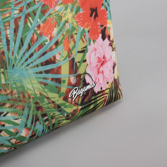 Сумка летняя "Цветы", отдел на молнии, принт зелёный/цветной