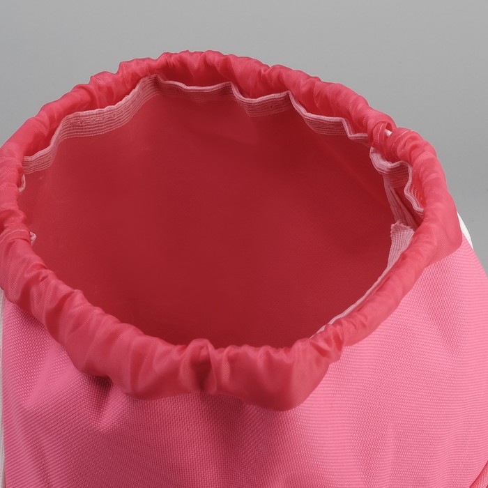 Сумка-мешок для обуви "Цветы", наружный карман на молнии, цвет розовый