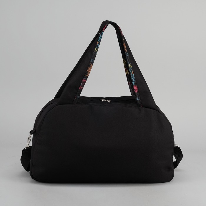 Сумка спортивная для фитнеса "Бабочки", отдел на молнии, наружный карман, принт чёрный/цветной