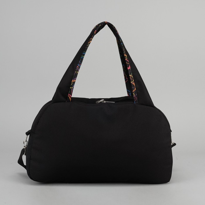 Сумка спортивная для фитнеса, отдел на молнии, наружный карман, принт чёрный/узор