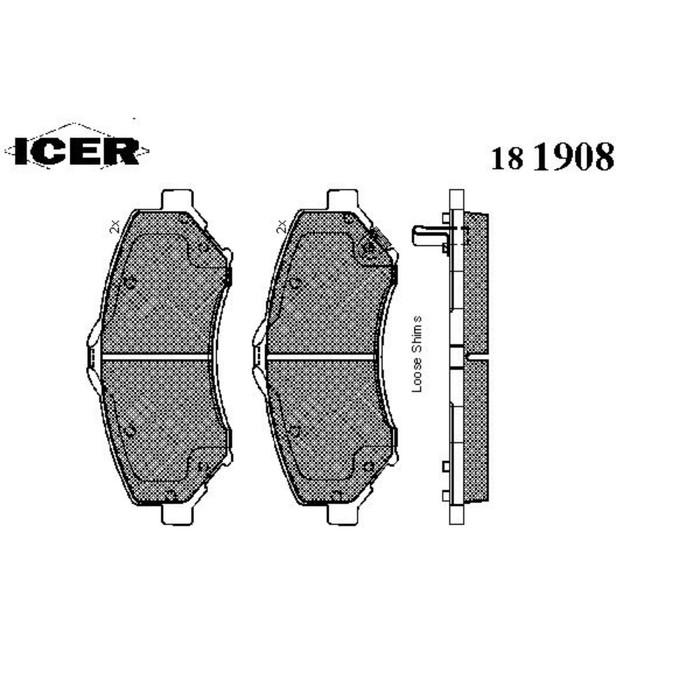 Колодки тормозные  ICER 181908