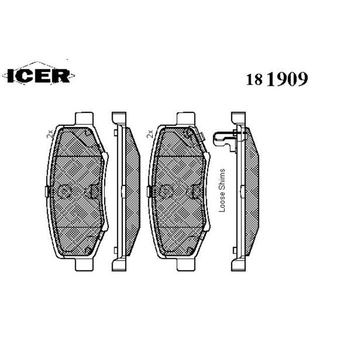 Колодки тормозные  ICER 181909