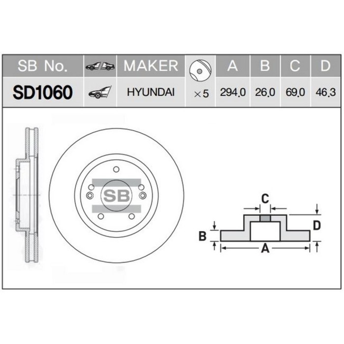 Диск тормозной HI-Q SD1060