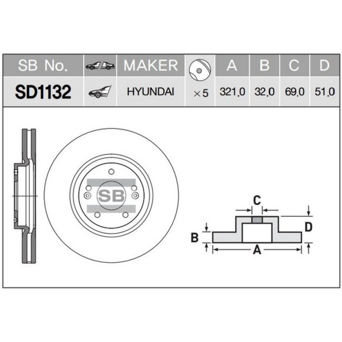 Диск тормозной HI-Q SD1132