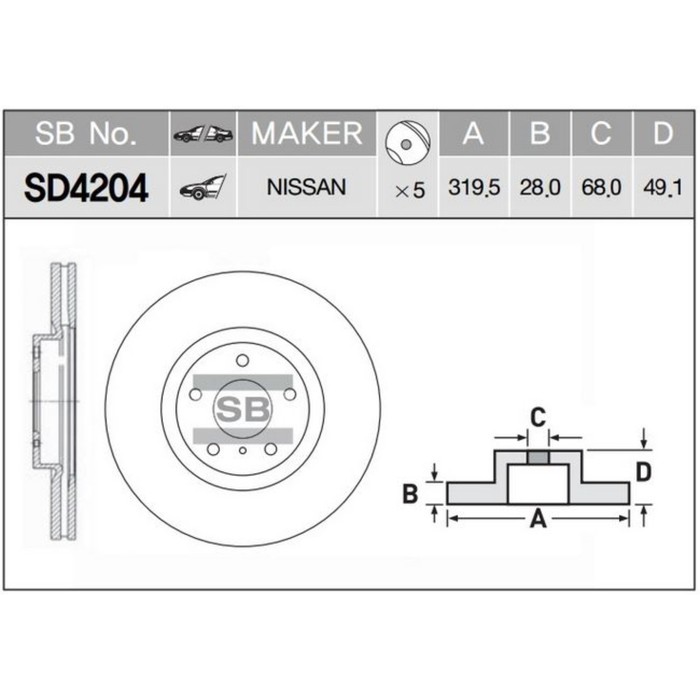 Диск тормозной HI-Q SD4204