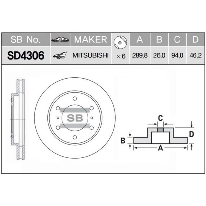 Диск тормозной HI-Q SD4306