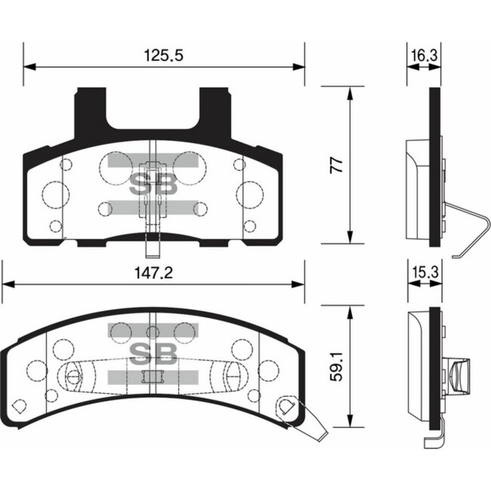 Колодки тормозные  HI-Q SP1261
