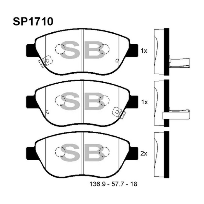 Колодки тормозные  HI-Q SP1710