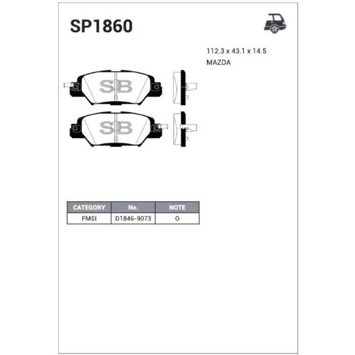Колодки тормозные  HI-Q SP1860
