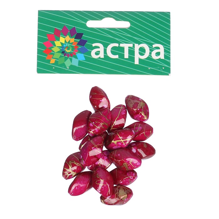 Набор бусин "Астра" 2х1,2 см, 18шт, розовый
