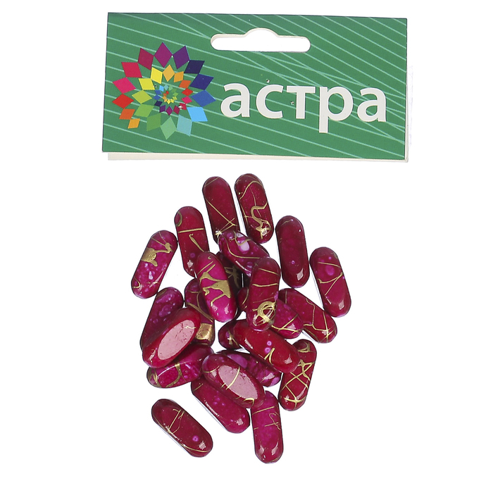 Набор бусин "Астра" 2х0,8 см, 25гр, розовый