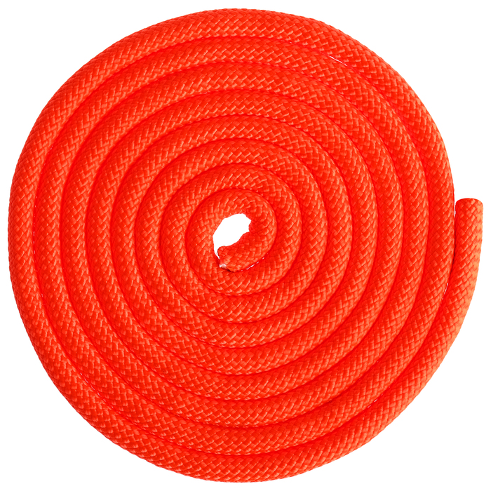 Скакалка гимнастическая 2,5м верёвочная, утяжеленная 150г, цвет коралловый