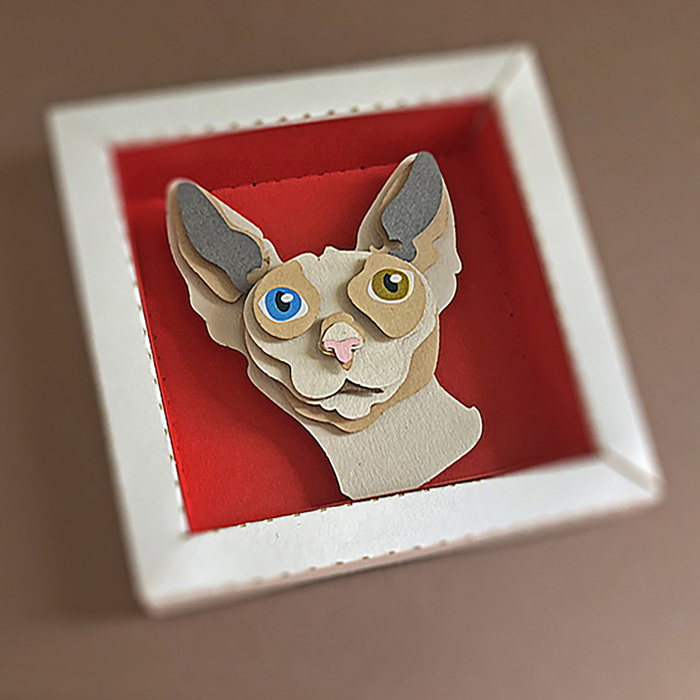 3D-аппликация из бумаги "Египетская кошка"