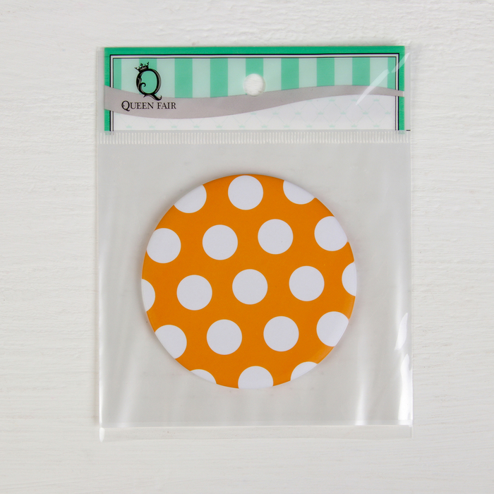 Зеркало компактное «Горох», круглое, одностороннее, без увеличения, d=7,5см, цвет МИКС