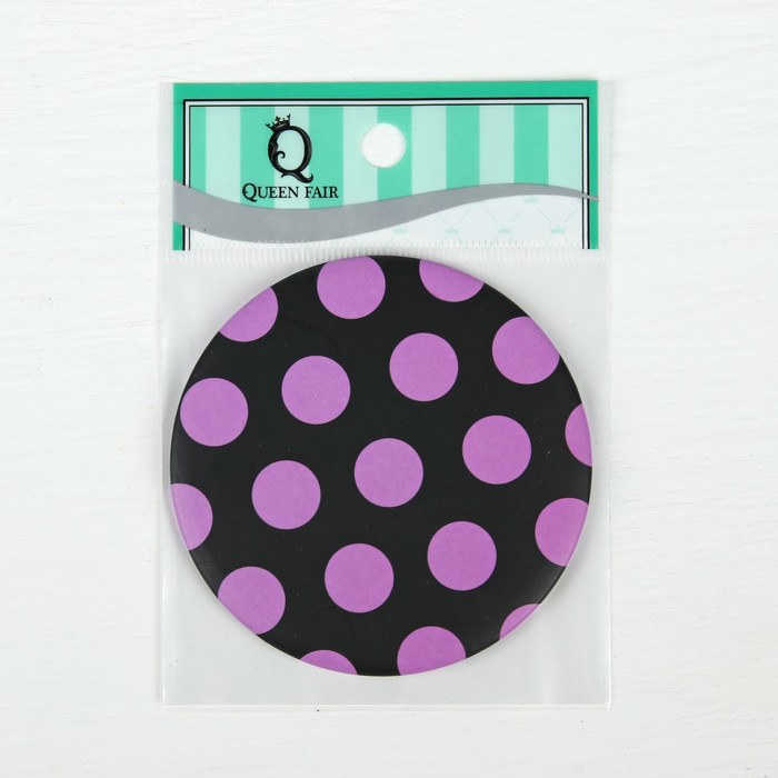 Зеркало компактное «Горох», круглое, одностороннее, без увеличения, d=7,5см, цвет МИКС