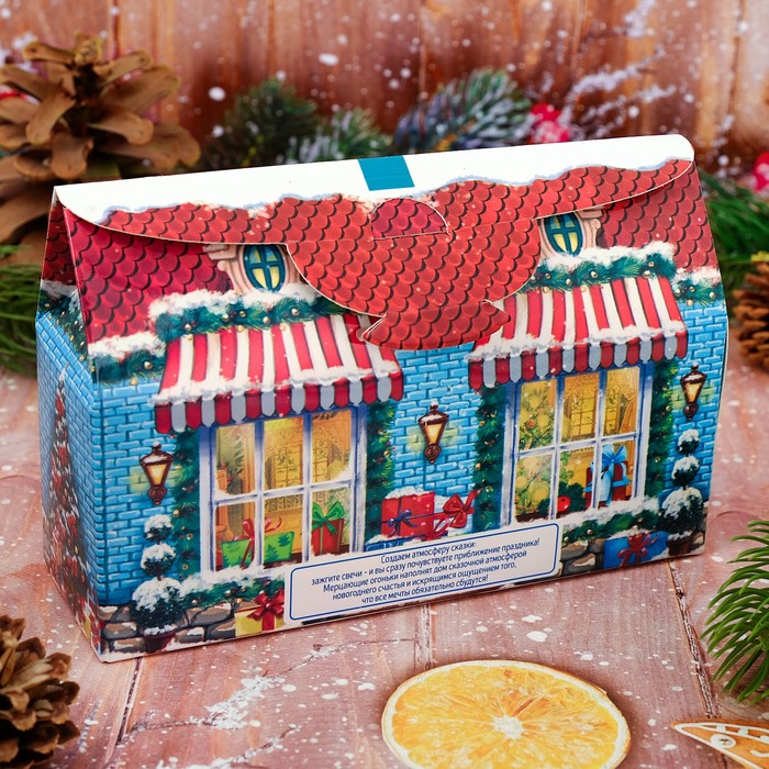 Набор новогодних свечей 3 шт, Рождественский домик