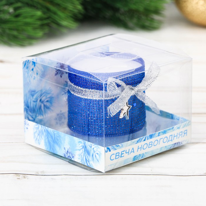 Свеча новогодняя с декором "Пусть все мечты исполнятся"