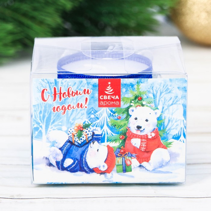 Свеча новогодняя с декором "Пусть все мечты исполнятся"