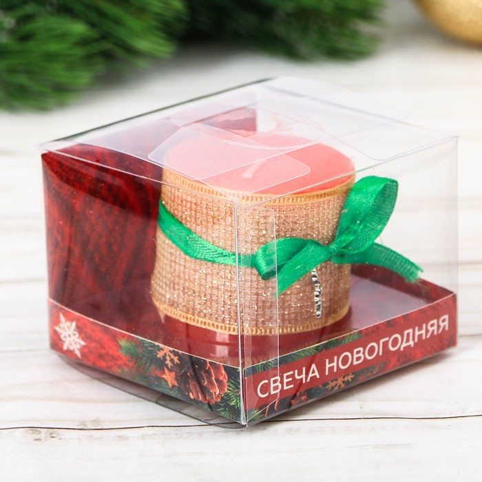 Свеча новогодняя с декором "Веселого нового года"
