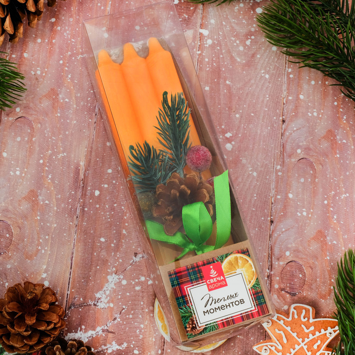 Свечи новогодние высокие "Теплых моментов" 3шт