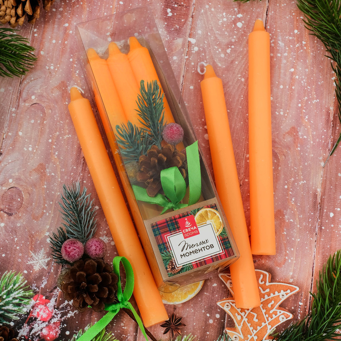Свечи новогодние высокие "Теплых моментов" 3шт