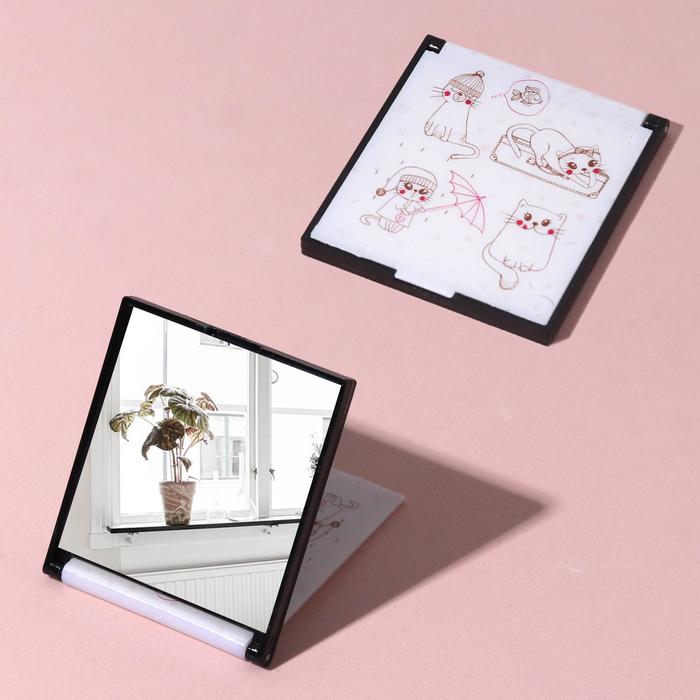 Зеркало компактное "Кошки"