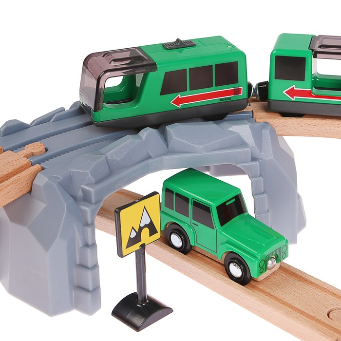 Железная дорога "Дорога со зверятами", поезд на батарейках