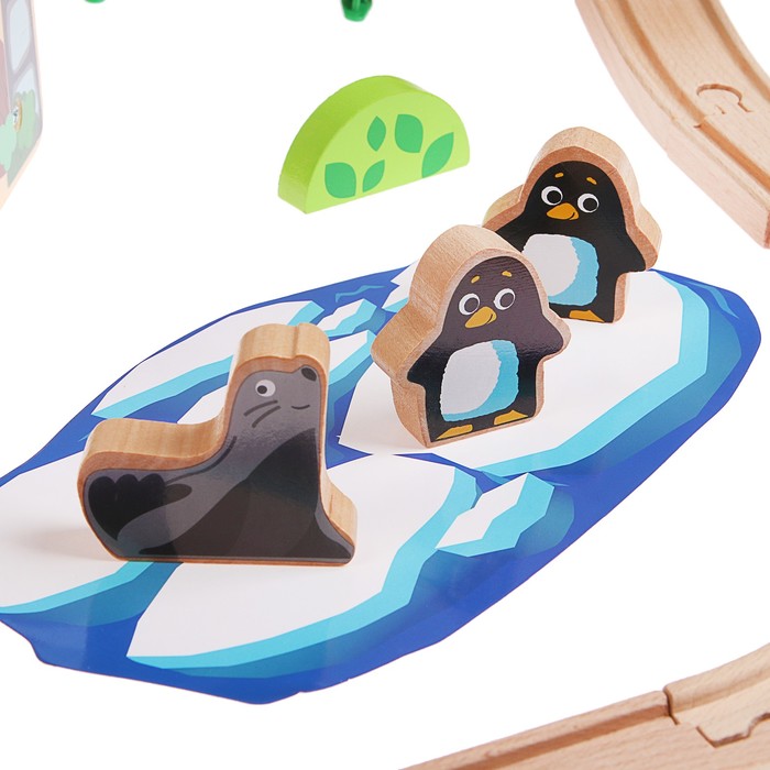 Железная дорога "Дорога со зверятами", поезд на батарейках