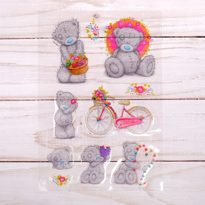 Наклейки на прозрачной пленке "Цветы", 11 х 16 см