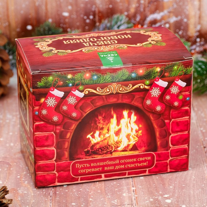 Свеча новогодняя с вязаным декором