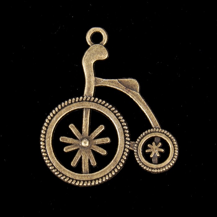 Декор для творчества металл "Ретро велосипед" бронза 2,6х3 см
