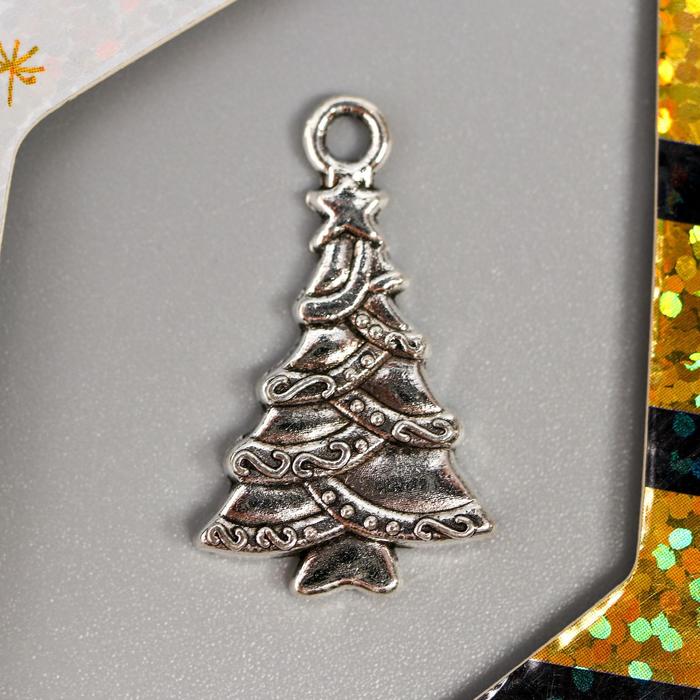 Декор для творчества металл "Ёлочка" серебро