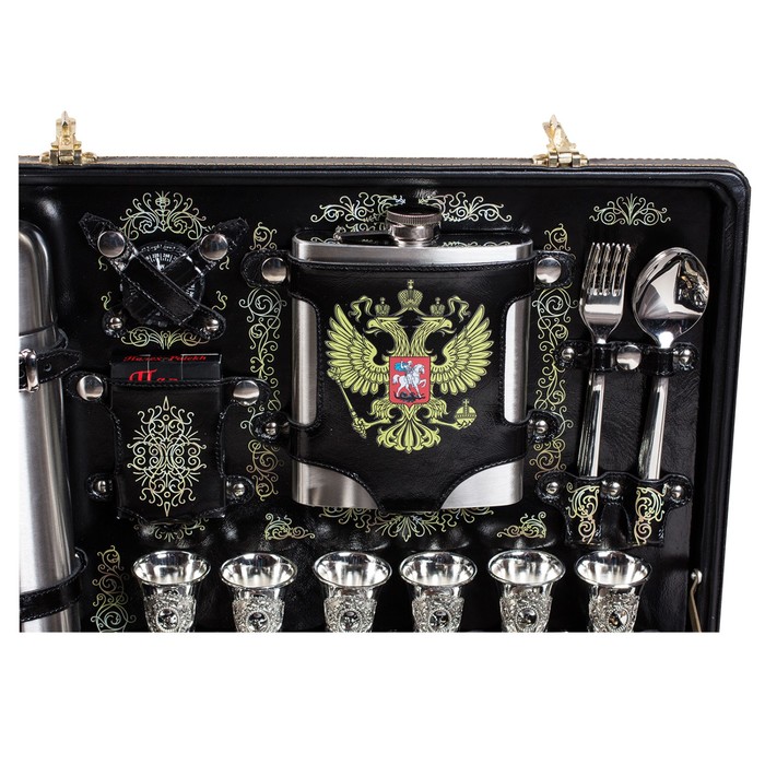 Набор подарочный «Премьер» (6 персон, в черном оформлении, УФ-печать)