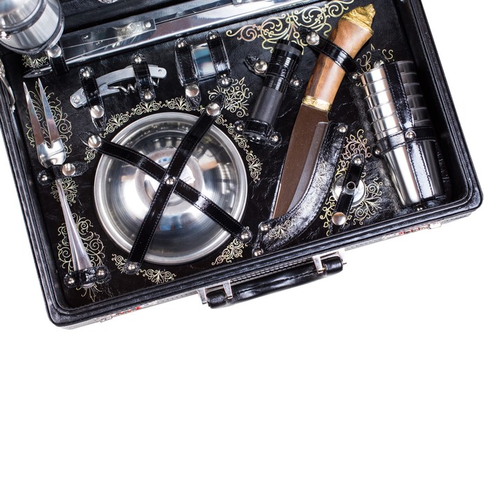 Набор подарочный «Премьер» (6 персон, в черном оформлении, УФ-печать)