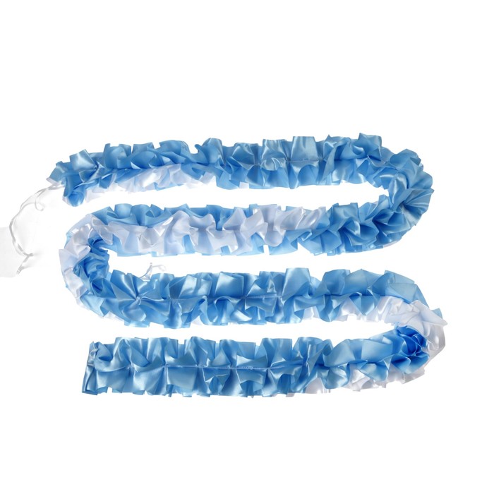 Лента на капот "Свадьба", тройная, голубая